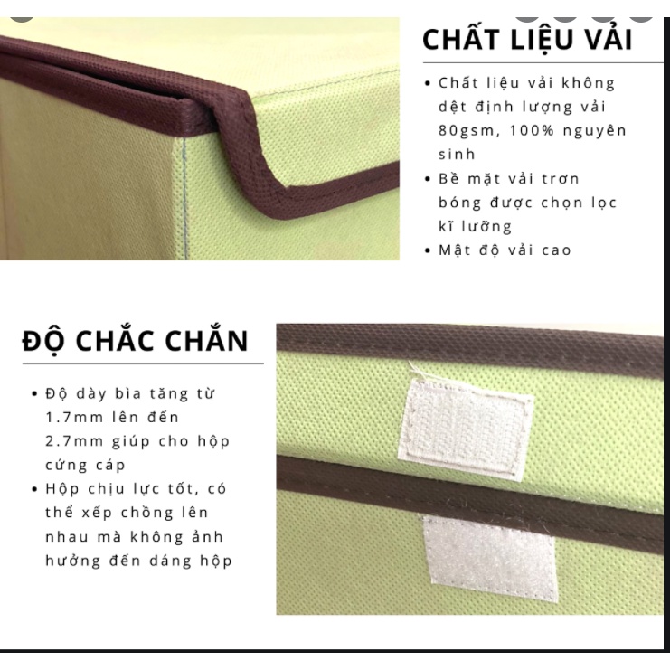 Hộp Vải Đựng Đồ Tiện Lợi, Thùng Đựng Quần Áo Đa Năng( combo 2 cái to+bé)