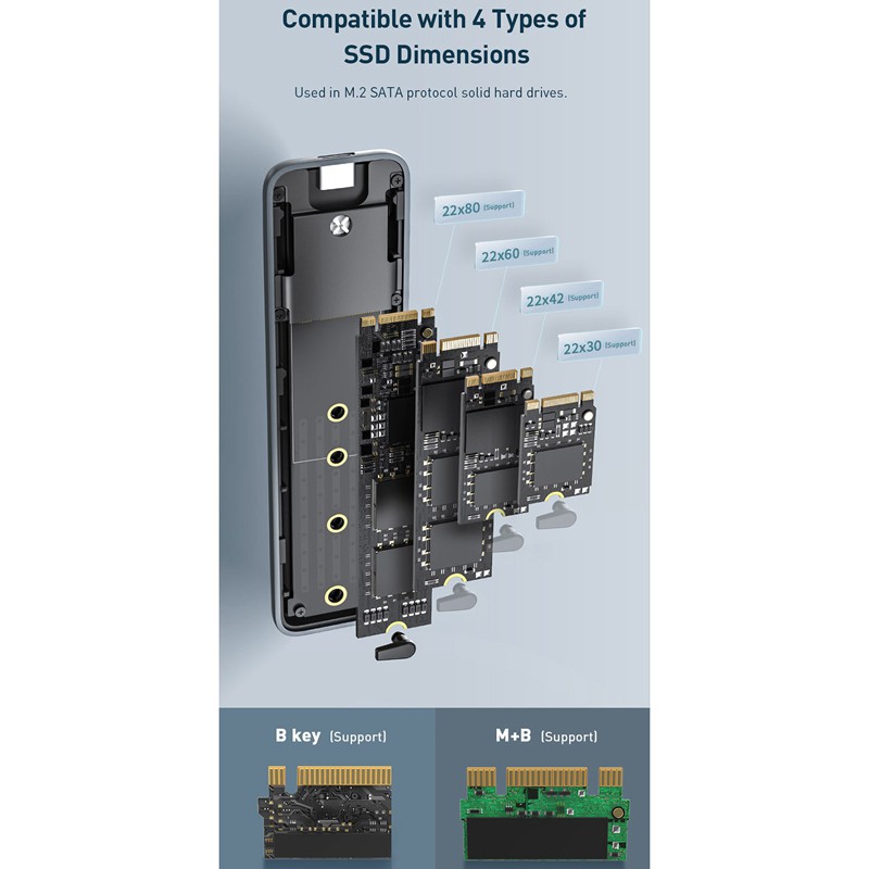 Vỏ Ổ Cứng Ssd M2 Ssd Micro-Usb 3.0 Cho Ngff Sata | BigBuy360 - bigbuy360.vn