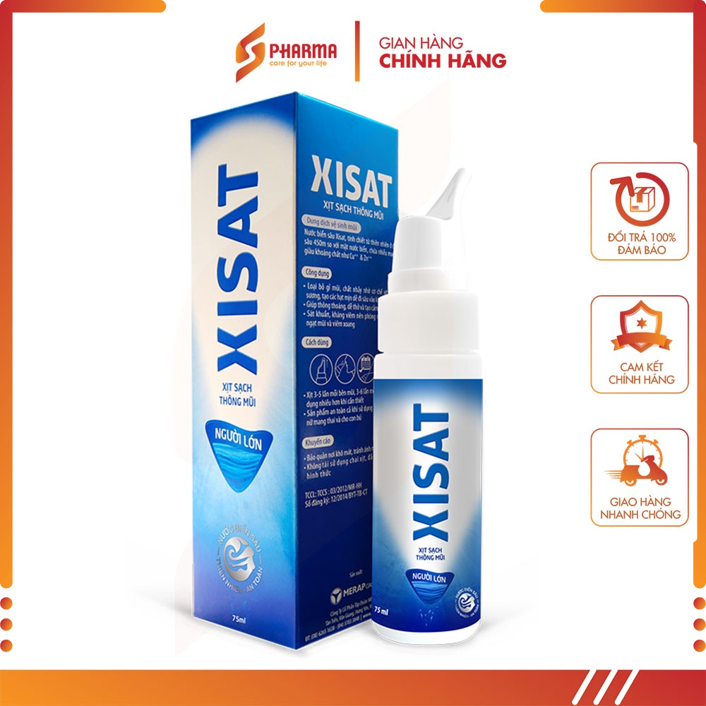 Nước Muối Biển Sâu Xịt Mũi XISAT Người Lớn 75ml – Chính hãng