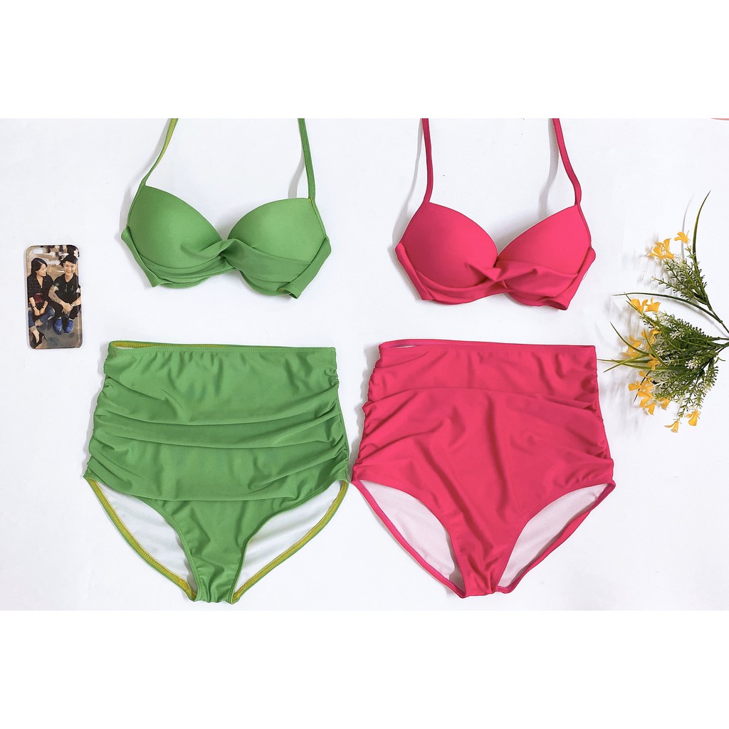 Áo bơi Bikini hai mảnh xanh lá siêu đẹp mặc đi biển đi bơi ( 100% như hình)