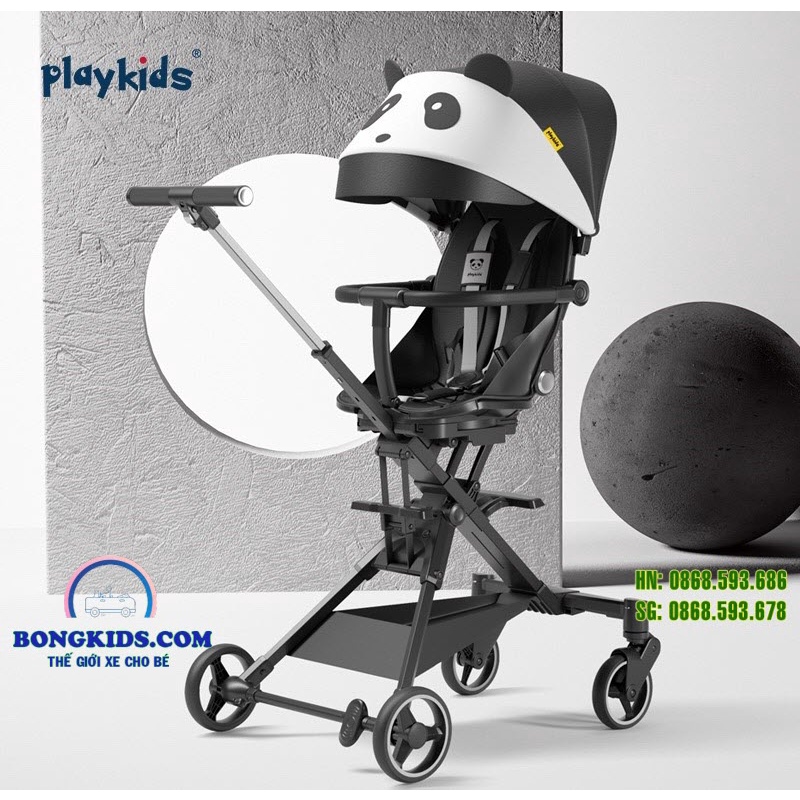 Xe đẩy gập gọn Playkids X6-2 ⚡CAO CẤP⚡ cho bé 6-48 tháng, đẩy 2 chiều dáng cao, ghế ngả, đệm êm, thao tác gập mở dễ