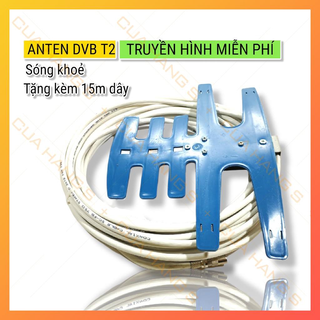 Ăng ten tivi DVB T2 truyền hình mặt đất kèm dây 15m - thu sóng tốt