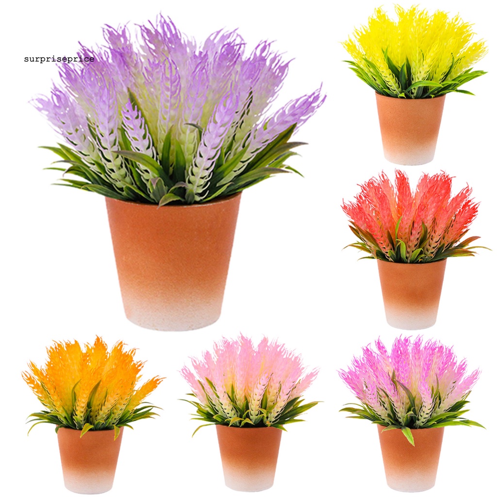 Chậu Cây Lúa Mì Nhân Tạo 6 Màu Độc Đáo Trang Trí Nhà Cửa / SPA