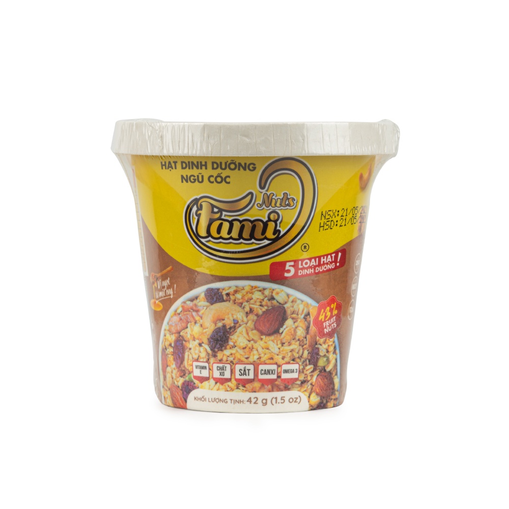 Hạt Dinh Dưỡng Ngũ Cốc Granola FAMINUTS - Ngũ Cốc Mix Hạt Dinh Dưỡng Hỗ Trợ Giảm Cân Ly 42g