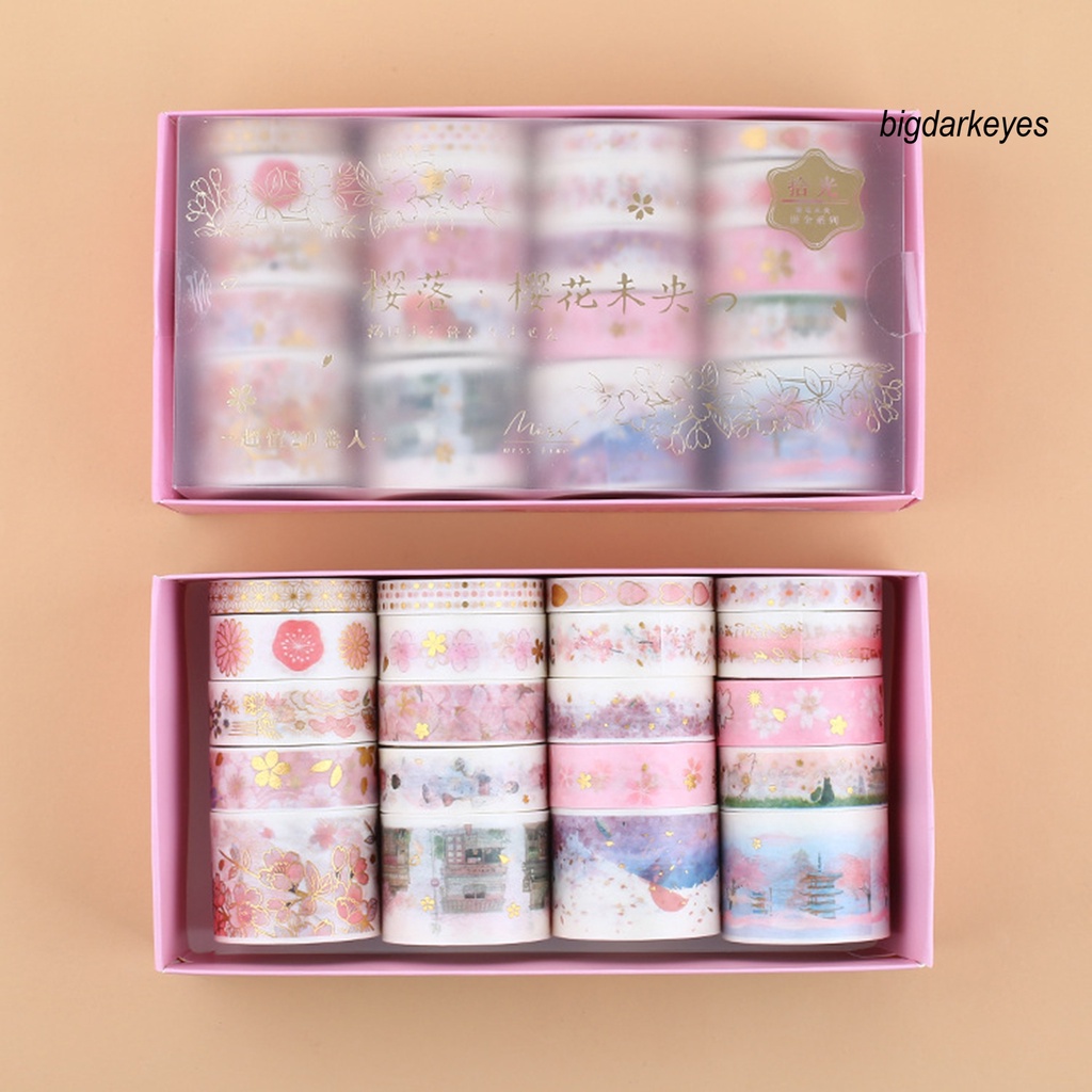 Set 20 Cuộn Băng Dính Washi Trang Trí Sổ Tay