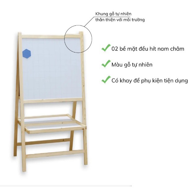 Bảng vẽ picasso cho bé &lt; 5 tuổi tặng 1 hộp phấn màu kích thước bảng 60x100cm