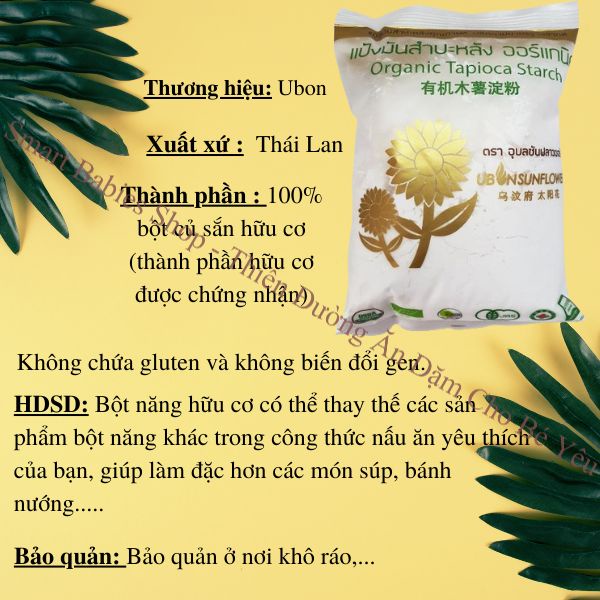 Tinh bột năng hữu cơ Ubon 400g - Thái Lan