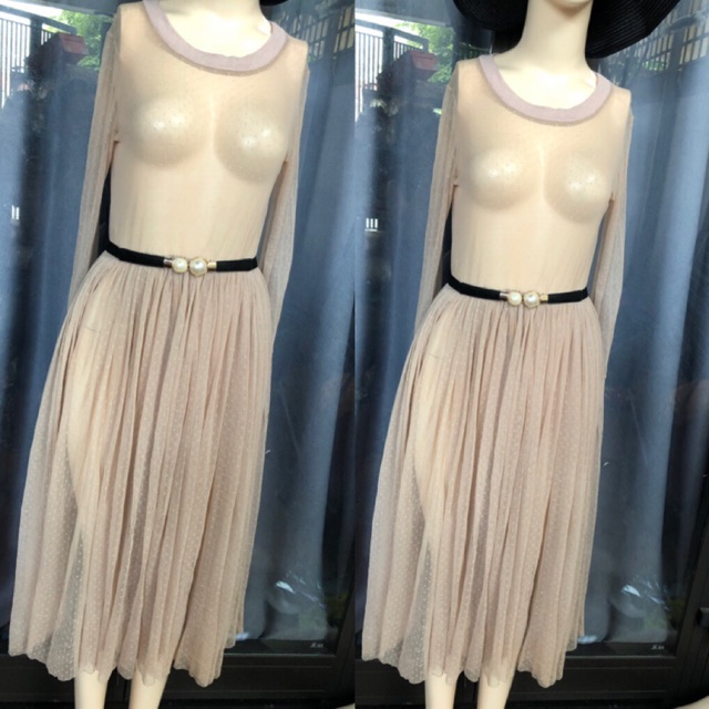 Đầm lưới tay dài công chúa combo 30