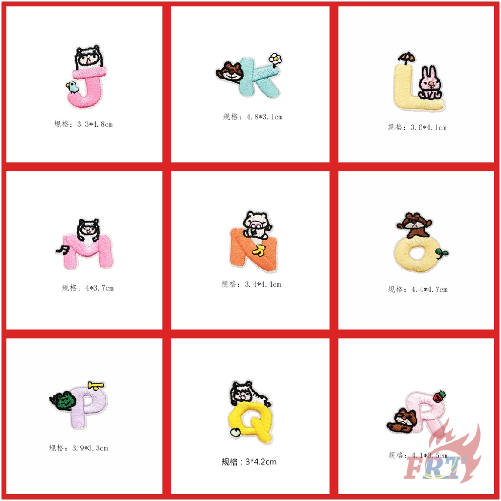 ☸ Cartoon Letter Patch ☸ 1Pc Diy Sew On Iron On Badges Patches Apparel Applique