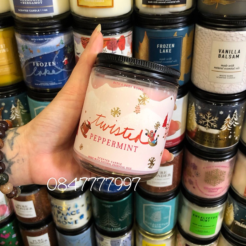 Nến thơm Bath &amp; Body Works 1 bấc 198gr - BBW chính hãng - Nến thơm phòng nhập Mỹ - Hàng có sẵn