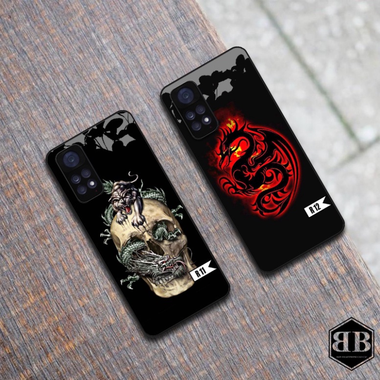 Ốp lưng kính cường lực Xiaomi Redmi Note 11 4G / Redmi Note 11S các mẫu rồng cho nam