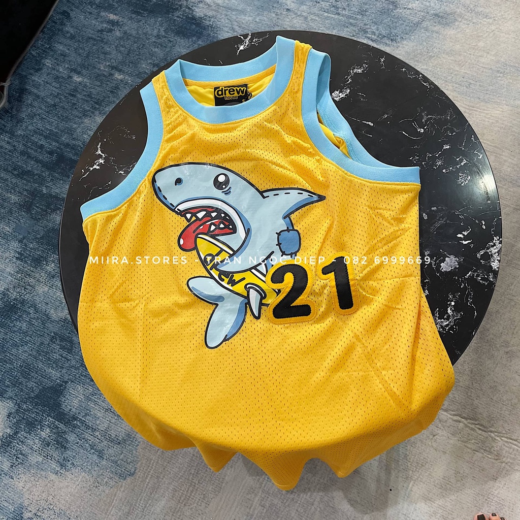 FIGMENT BASKETBALL JERSEY - Áo ba lỗ mesh lưới đáp nổi Cá mập Shark 21 - DREW HOUSE BEST QUALITY