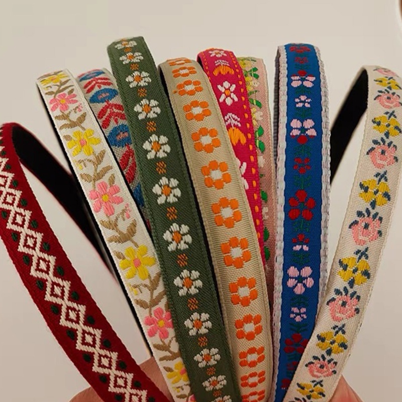 Băng Đô Cài Tóc Thêu Hoa Phong Cách Cổ Điển Dành Cho Nữ