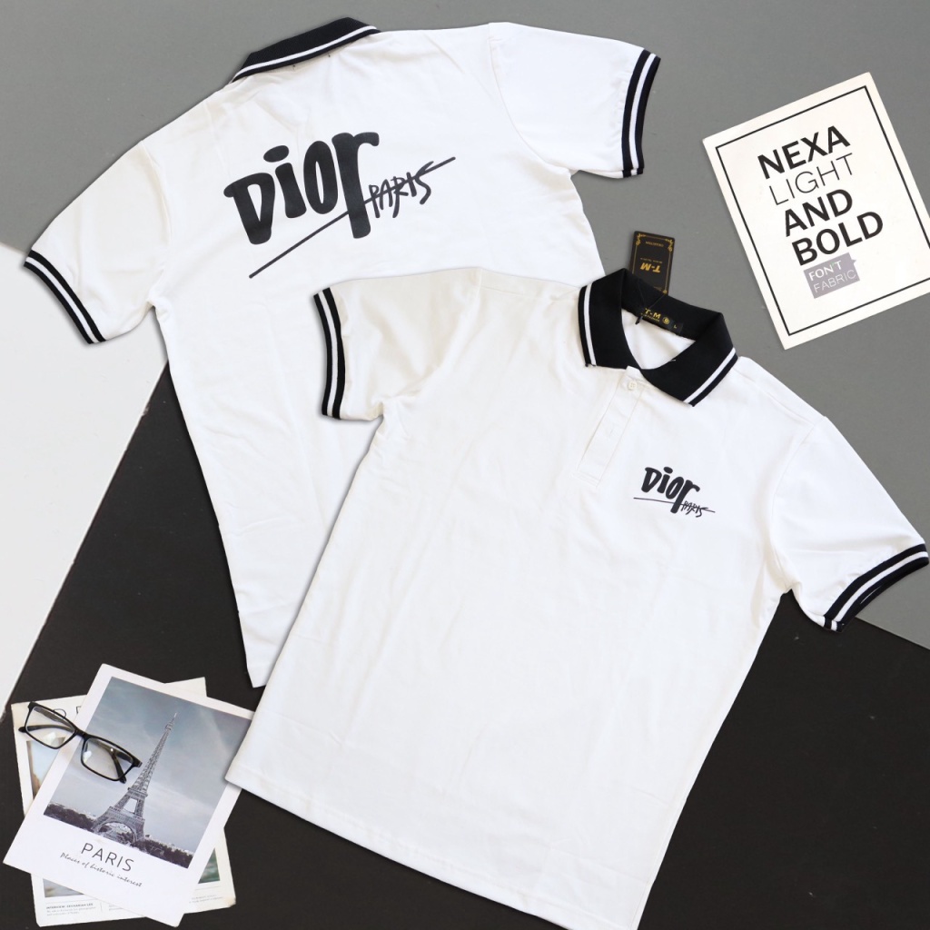 Áo thun nam cổ trụ in chữ nổi chất cotton cao cấp thiết kế sang trọng lịch lãm [NEW UNISEX]