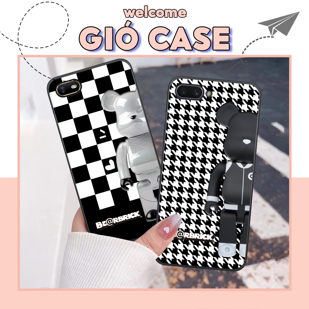 Ốp lưng Oppo A3S - A1K hình Bear Brick, ốp cặp đôi dễ thương viền dẻo bảo vệ điện thoại