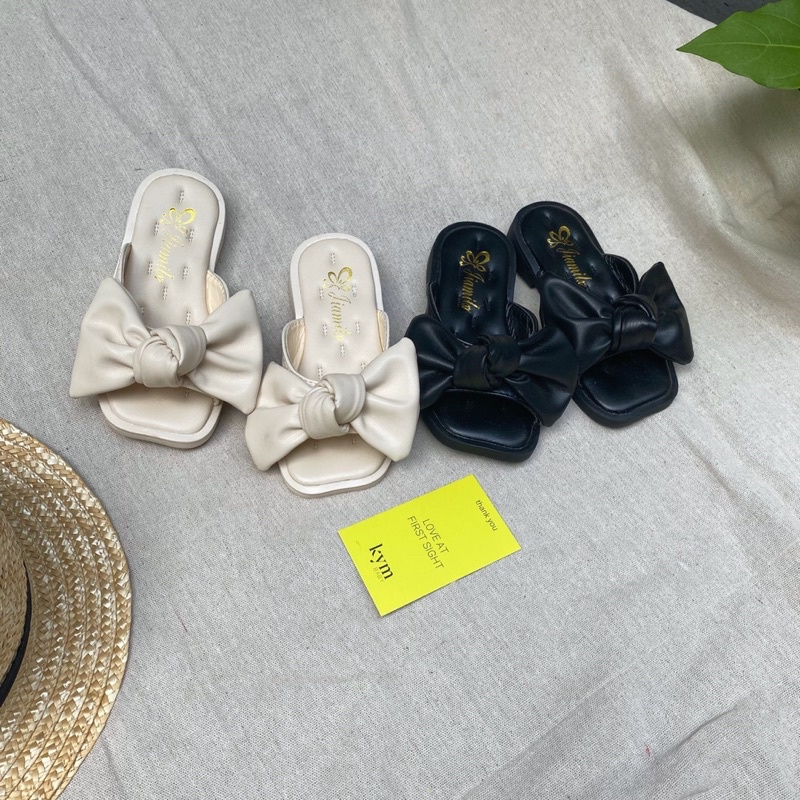 Giày dép mũi vuông quai nơ cho bé gái G829