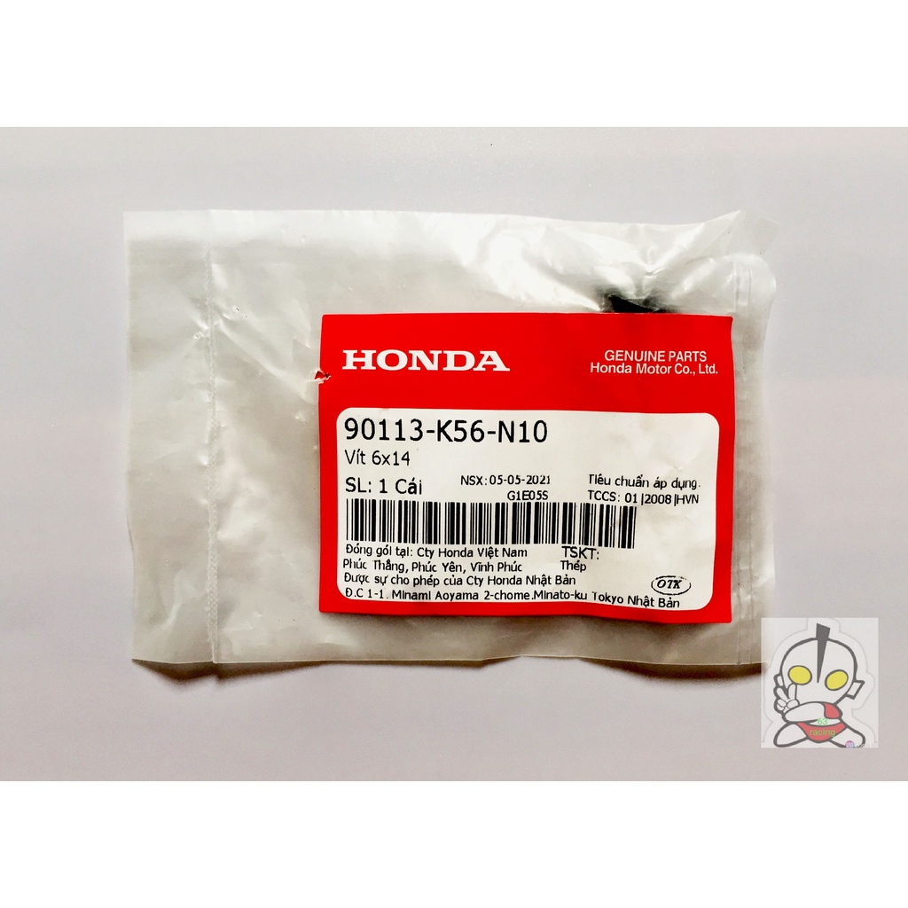 Ốc bắt ốp pô 6x14 chính hãng Honda cho xe Winner