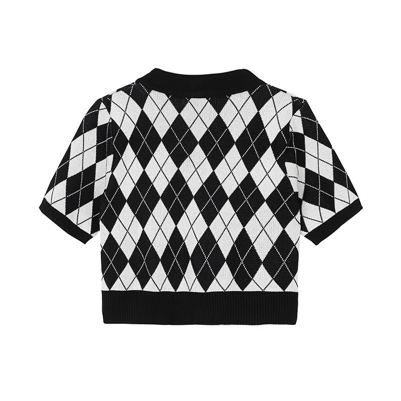 ÁO CROPTOP POLO LEN TRÁM ULZZANG  - Aocroptopkecaro_P2K6