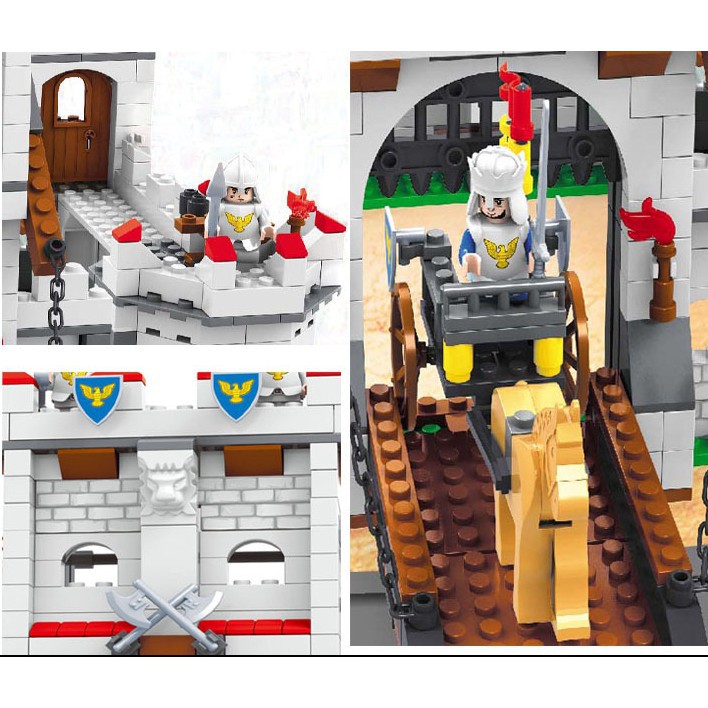 Đồ chơi lego lắp ráp cổng thành phòng thủ vĩ đại trung cổ với 1118 mảnh ghép