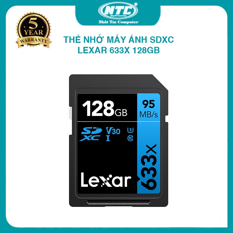 Thẻ Nhớ Máy Ảnh SDXC Lexar Professional 128GB 633x UHS-I U3 4K V30 95MB/s (Đen)