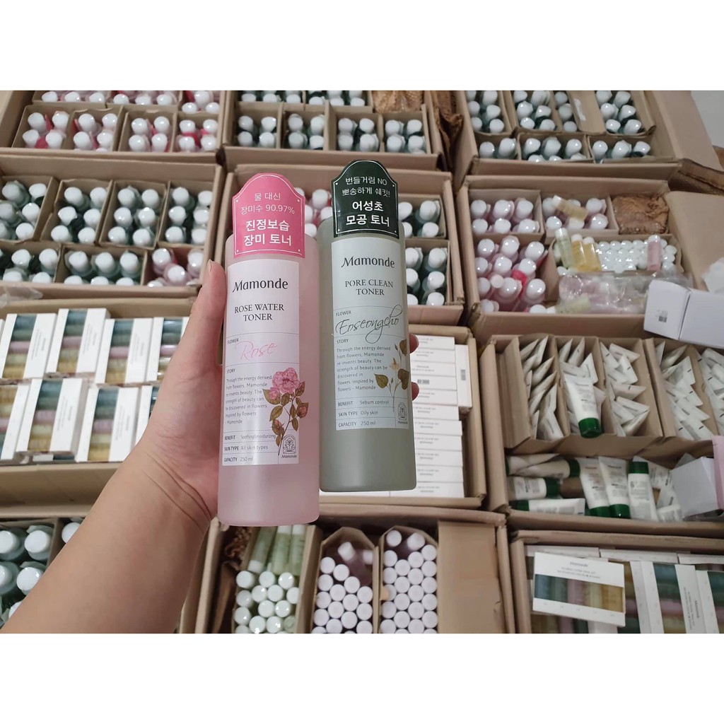 Nước Hoa Hồng Toner Mamonde 250ml (Pore Clean toner và Rose Water Toner)-Date Mới