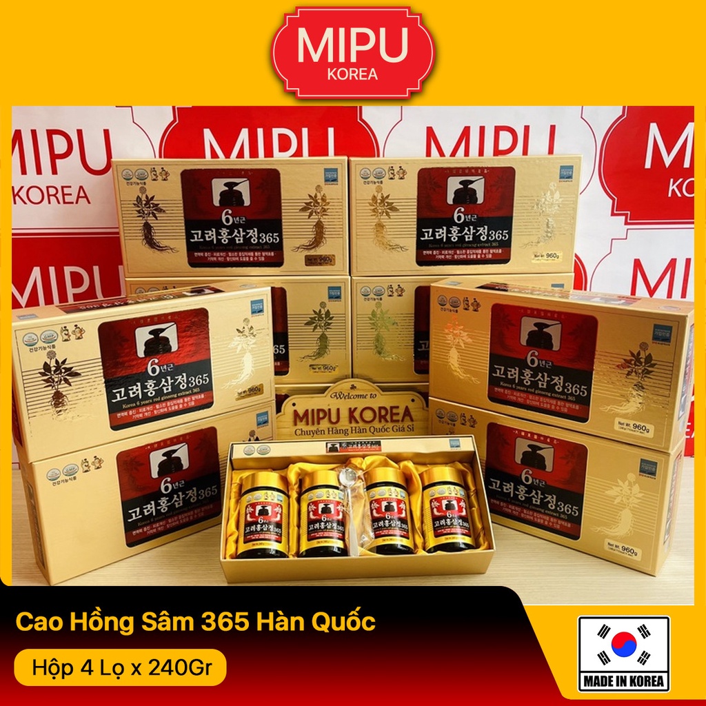 Cao Hồng Sâm 365 Hàn Quốc Hộp 4 Lọ x 240Gr