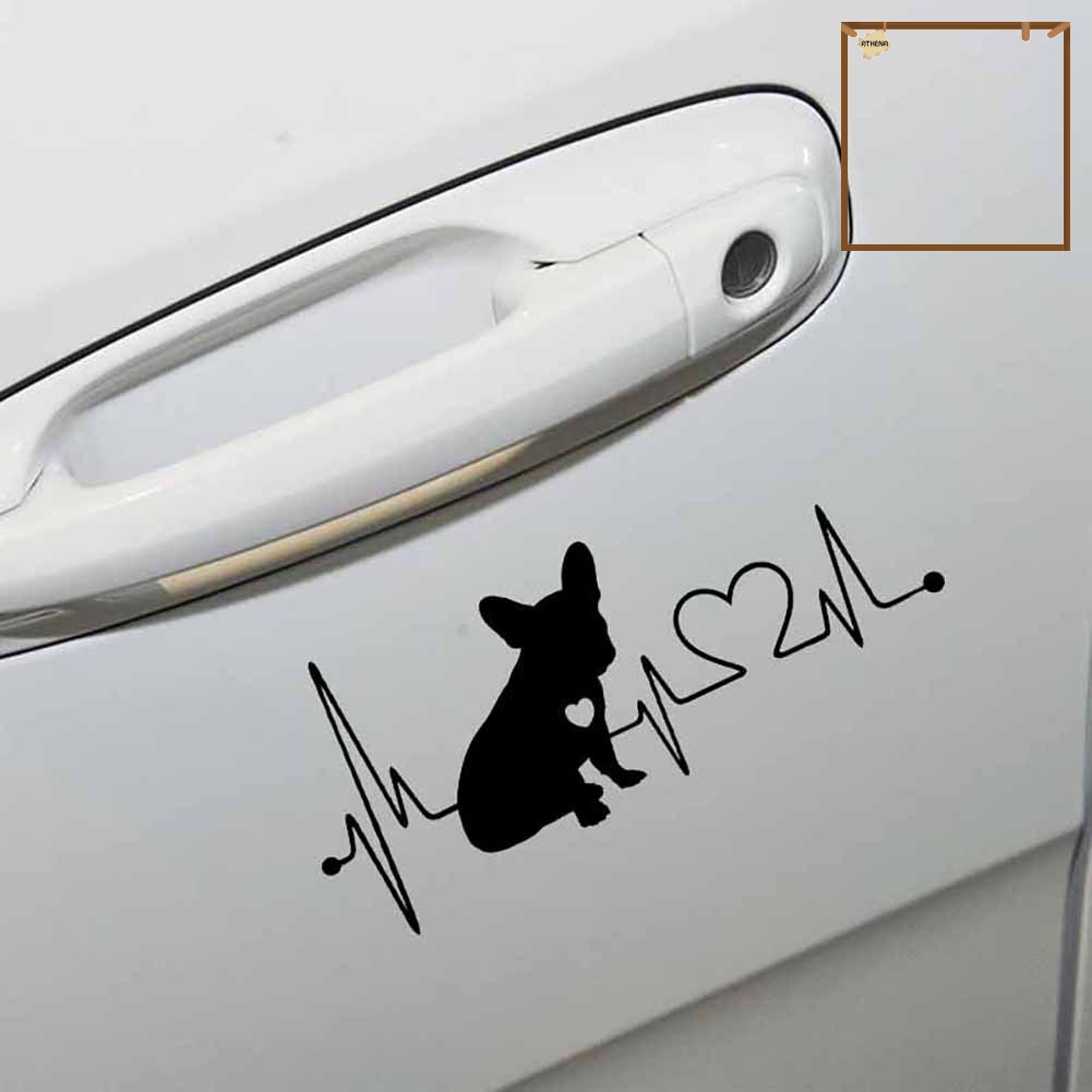 Athena 🚀French Bulldog Heartbeat Car Bumper Window Sticker Decal