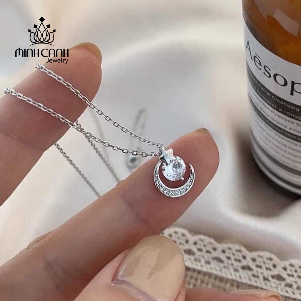 Dây Chuyền Bạc Trăng Sao Đá Giữa Minh Canh Jewelry