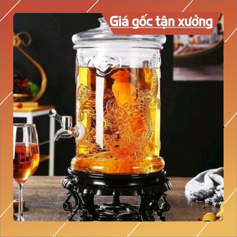 Bình Thủy Tinh Ngâm Rươu 8 Lít Có Vòi, Không Vòi * BAO BỂ VỠ *