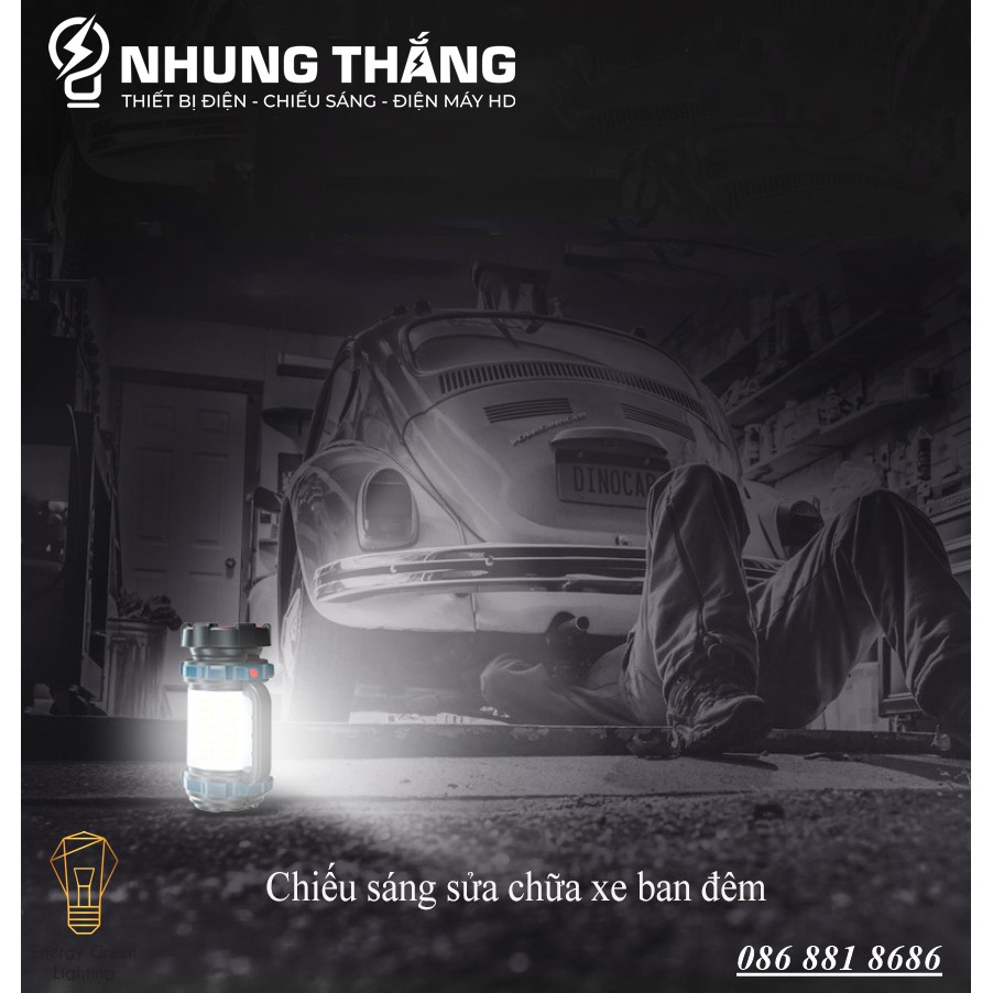 Đèn Pin Cầm Tay 2 Nguồn LED Siêu Sáng TG-TZ00904 - Pin Sạc Tích Điện - Dung Lượng Pin 2400mAh - Bảo Hành 1 Năm