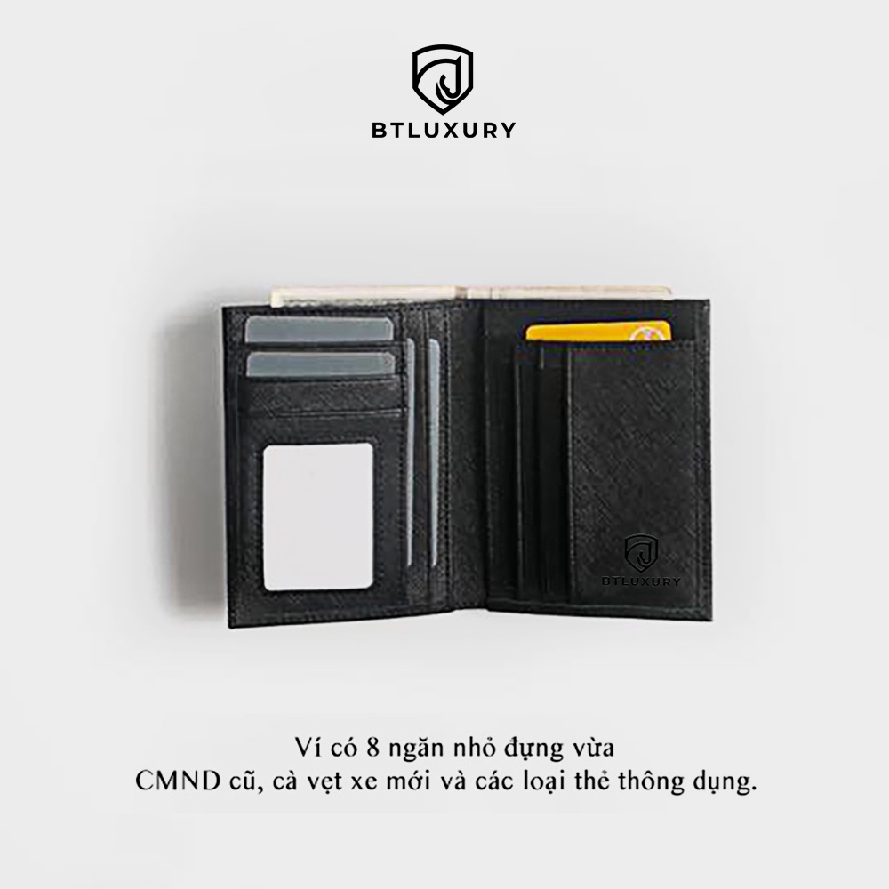 Ví Nam STONE da Saffiano Cầm Tay Mini Đựng Thẻ Cao Cấp Chống Nước Thương Hiệu BTLUXURY