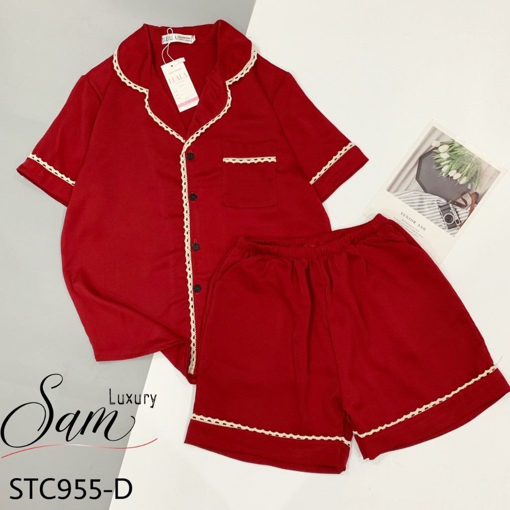 Đồ ngủ pijama hàn quốc, tay ngắn quần đùi, Sam luxury