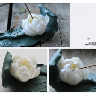 Lư hương hoa sen gốm trang trí