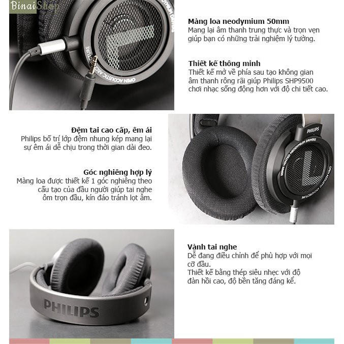 Philips SHP9500 - Tai Nghe HiFi Stereo