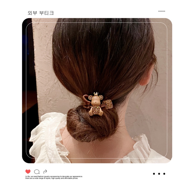 Dây Buộc Tóc Cao Su Co Giãn Hình Gấu Thời Trang Hàn Quốc Năm 2021