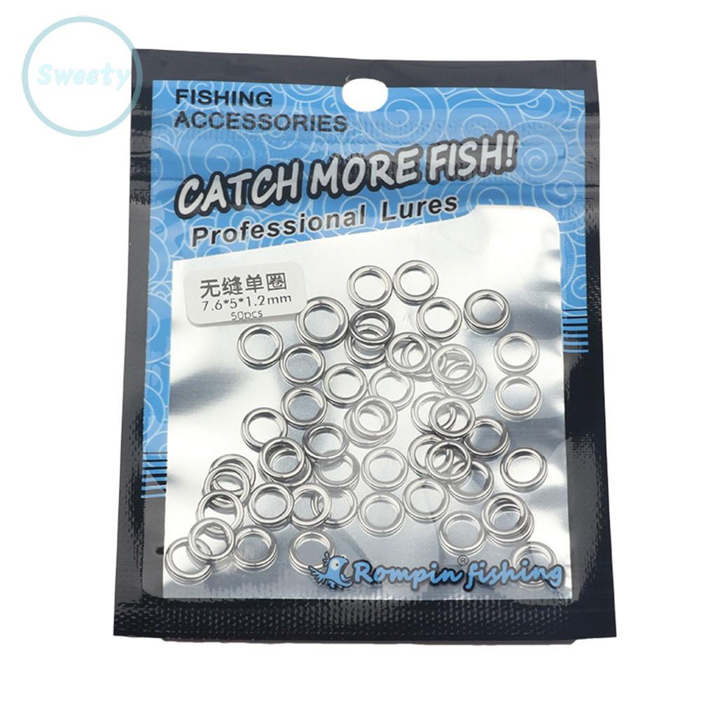 SWTDRM- ~50pcs Fishing Solid Ring 304 Stainless Steel O-Type Boat Fishing Accessories New-