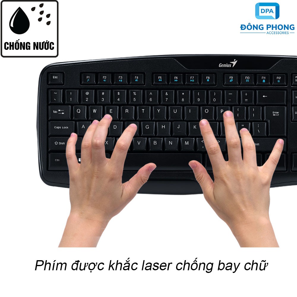 Bộ Chuột & Bàn Phím Không Dây Genius KB-8000 Chính Hãng