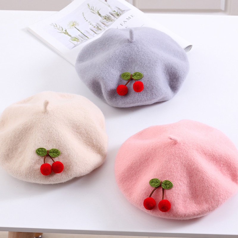 Mũ Beret Len 48-52cm Xinh Xắn Dành Cho Bé 2-8 Tuổi