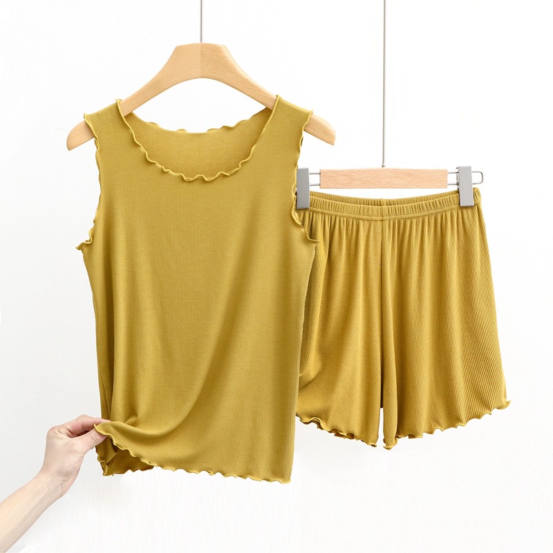 Bộ Đồ Ngủ Áo Thun Tay Ngắn Cổ Tròn Phối Quần Short Vải cotton Thời Trang Mùa Hè 2022