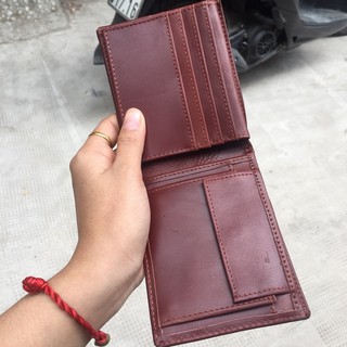 Ví Da Bò Pullup Sáp Có Nút Bấm Cao Cấp VDN32120