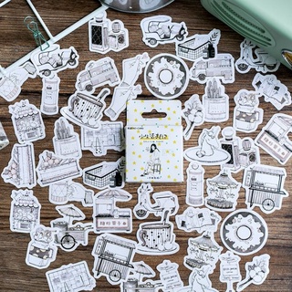 Sticker hình vẽ trắng đen