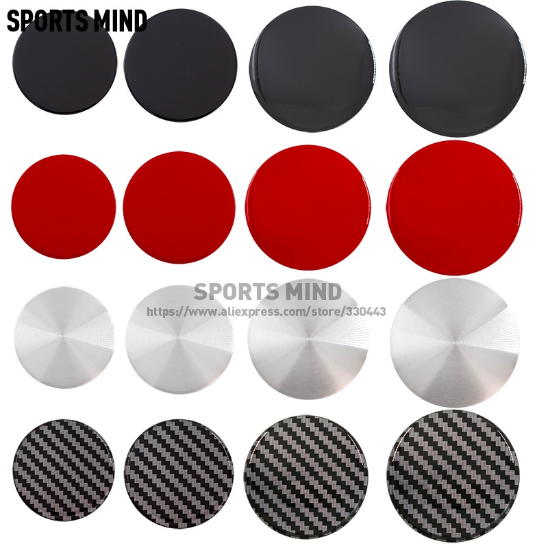Set 4 sticker Sợi carbon Dán Nắp Chụp Mâm Bánh Xe Hơi 45mm 50mm 56mm 65mm