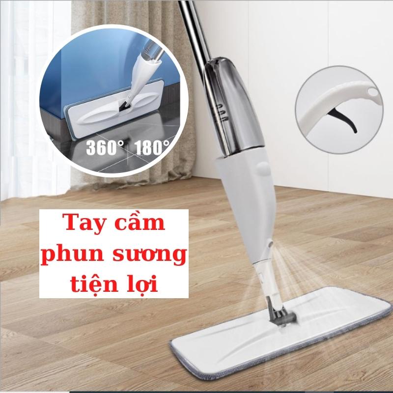 Cây lau nhà phun sương thông minh xoay 360 độ cán dài 125cm siêu sạch