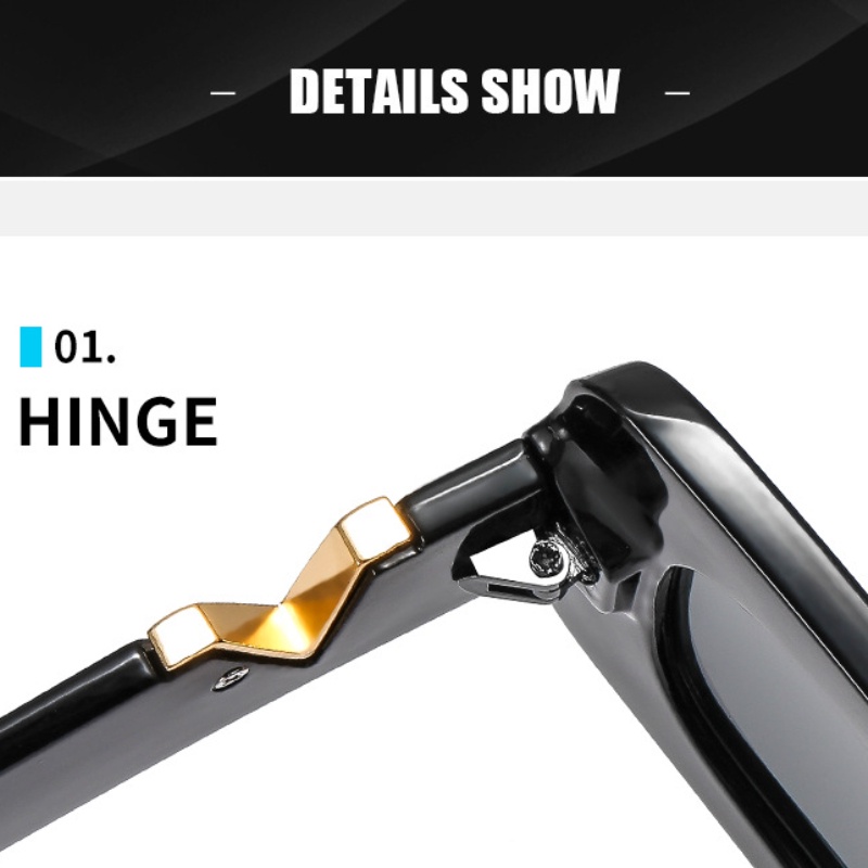 (KIQI-FASHION) COD Kính Chống Nắng UV Gọng Chữ Nhật In Chữ Tiếng Anh Phong Cách Phương Tây Cổ Điển Thời Trang Cho Nữ