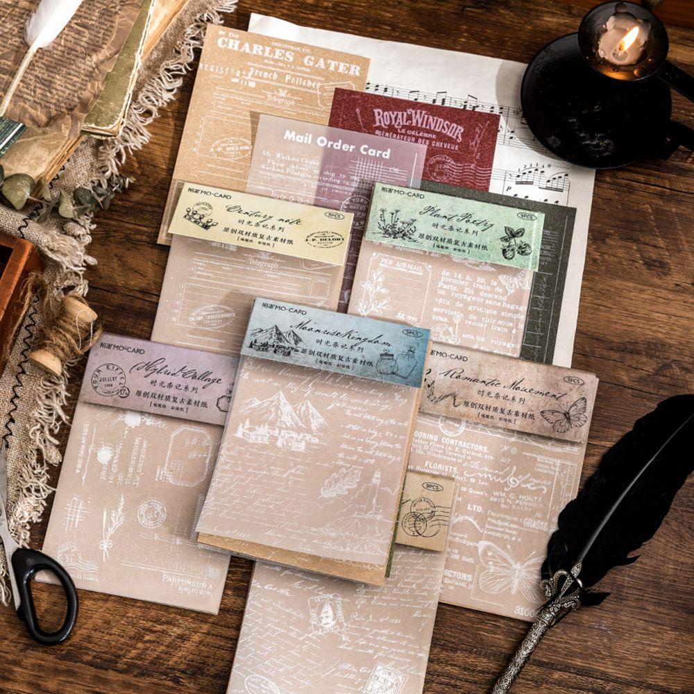 Bộ 9 Giấy Note Trang Trí Sổ Tay DIY Phong Cách Vintage