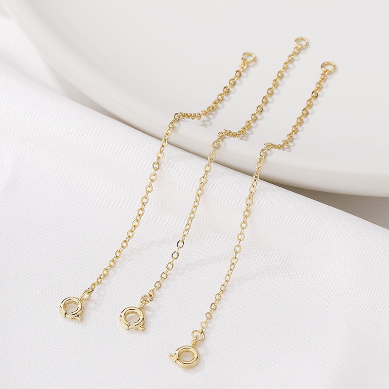 Phụ Kiện Móc Khóa Nối Dài Dây Chuyền/Trang Sức Thủ Công Bằng Đồng 14K Màu Vàng Kim diy