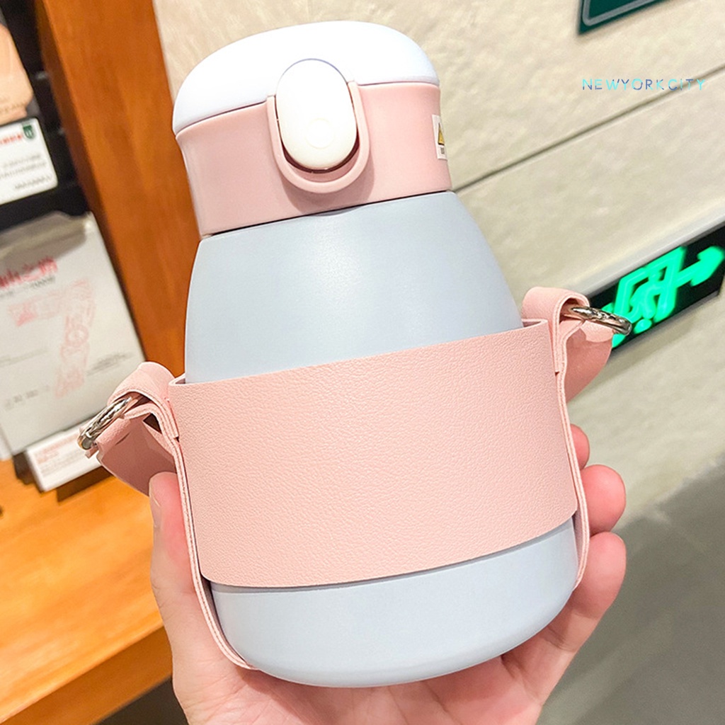 Bình Nước Giữ Ấm Bằng Thép Không Gỉ Chống Tràn 600ml Dành Cho Các Bé