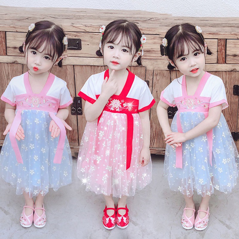 Đầm Bé Gái Phong Cách Trung Hoa Dễ Thương Xinh Xắn