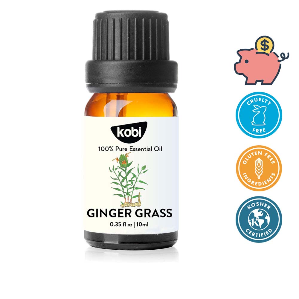 Tinh dầu Cỏ gừng Kobi Ginger grass essential oil giúp thư giãn, khử mùi, làm thơm phòng - 10ml