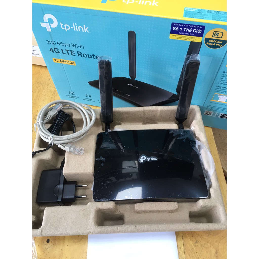 Modem Wifi 4G LTE MR6400 tốc độ 4G 150Mbps, Wifi 300Mbps hàng chính hãng TPlink | BigBuy360 - bigbuy360.vn